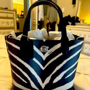 Coach Willow Tote-Zebra